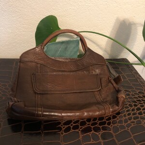 Vintage leather brown bag image 3