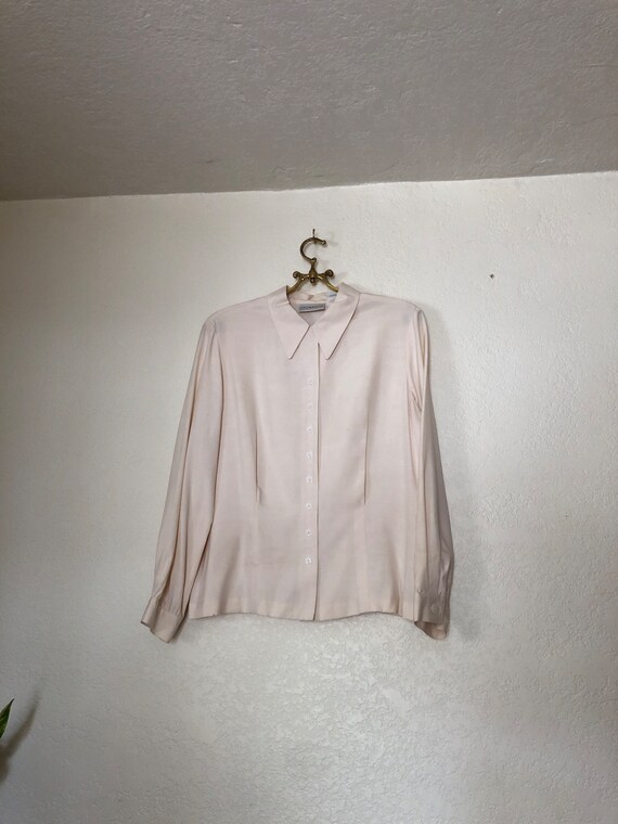Chemise Blanche Brodée Fleurs Liz Claiborne – 100% Coton – Taille L – Occasion Très Bon état