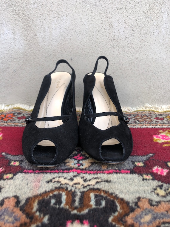 Vintage Kate Spade black pumps, made in Italy, si… - image 2