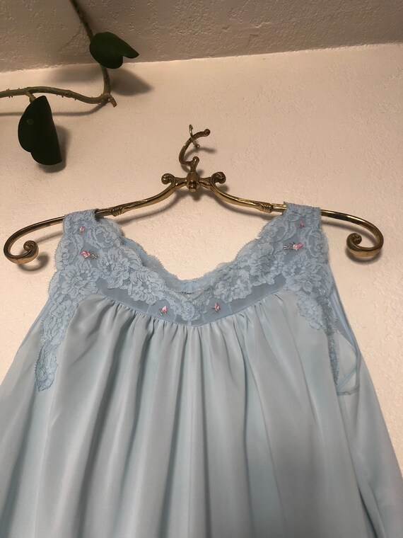 Vintage blue night gown medium - image 7