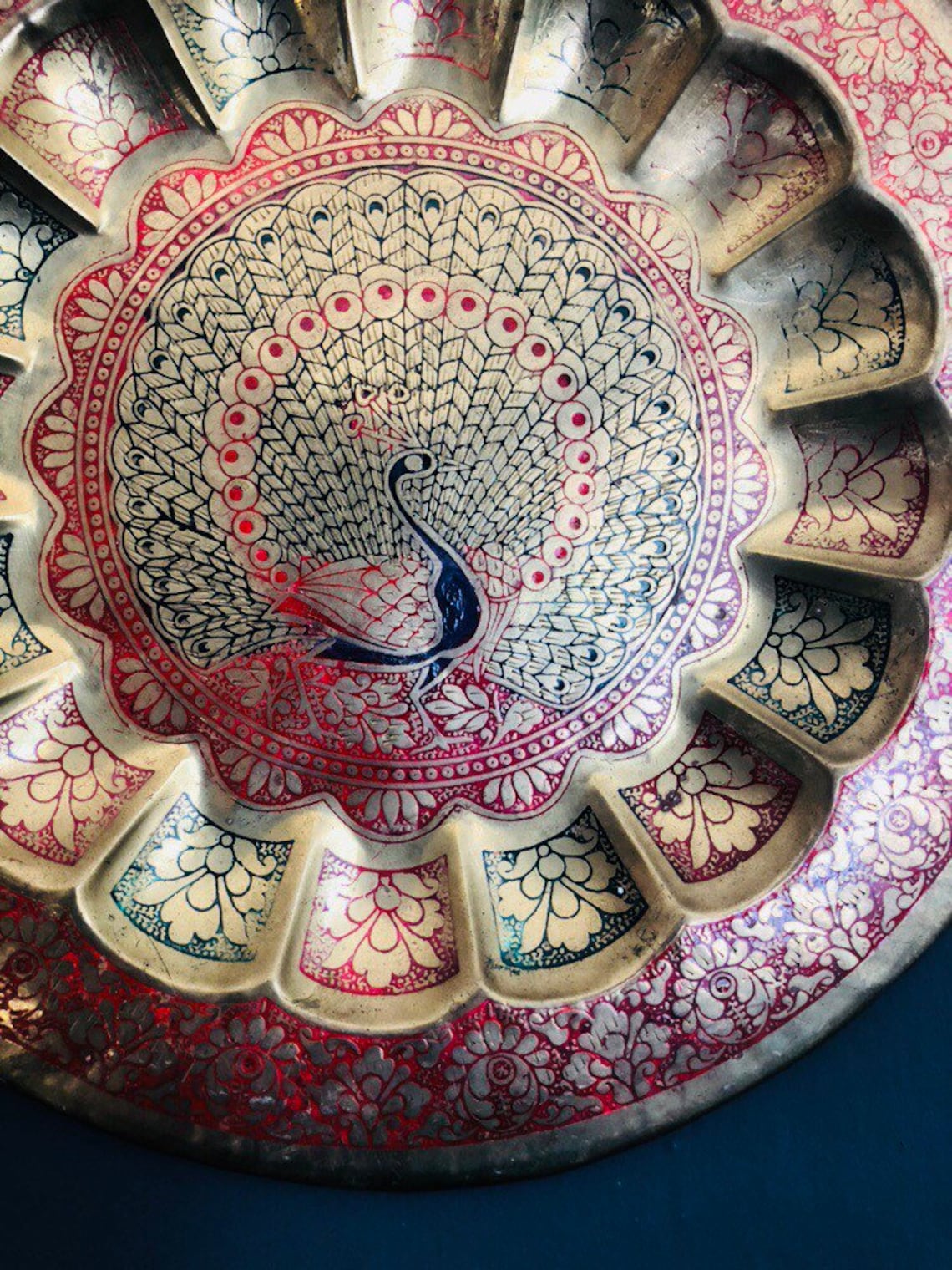 Metal bohemian wall plate small 9 in Etsy