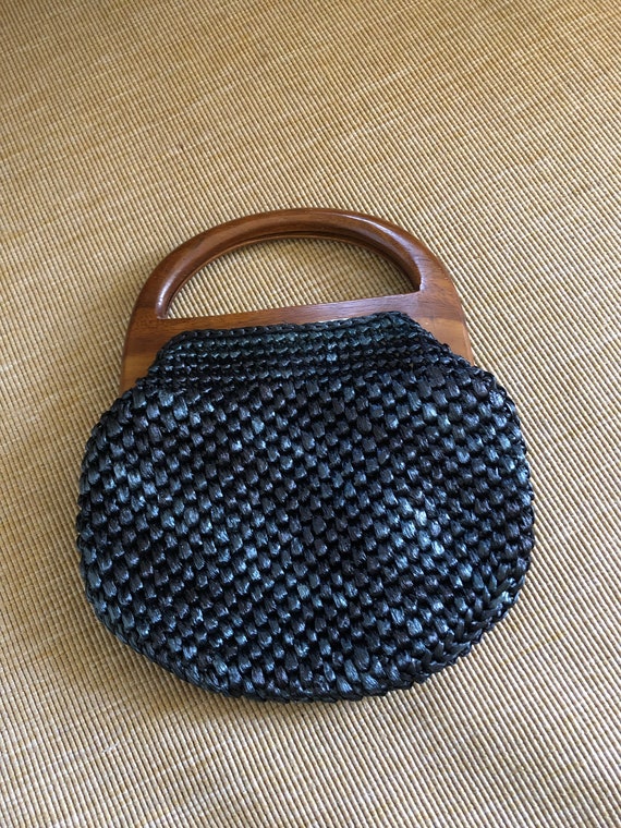 vintage boho purse handmade handbag, black - image 4