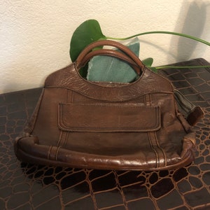 Vintage leather brown bag image 2