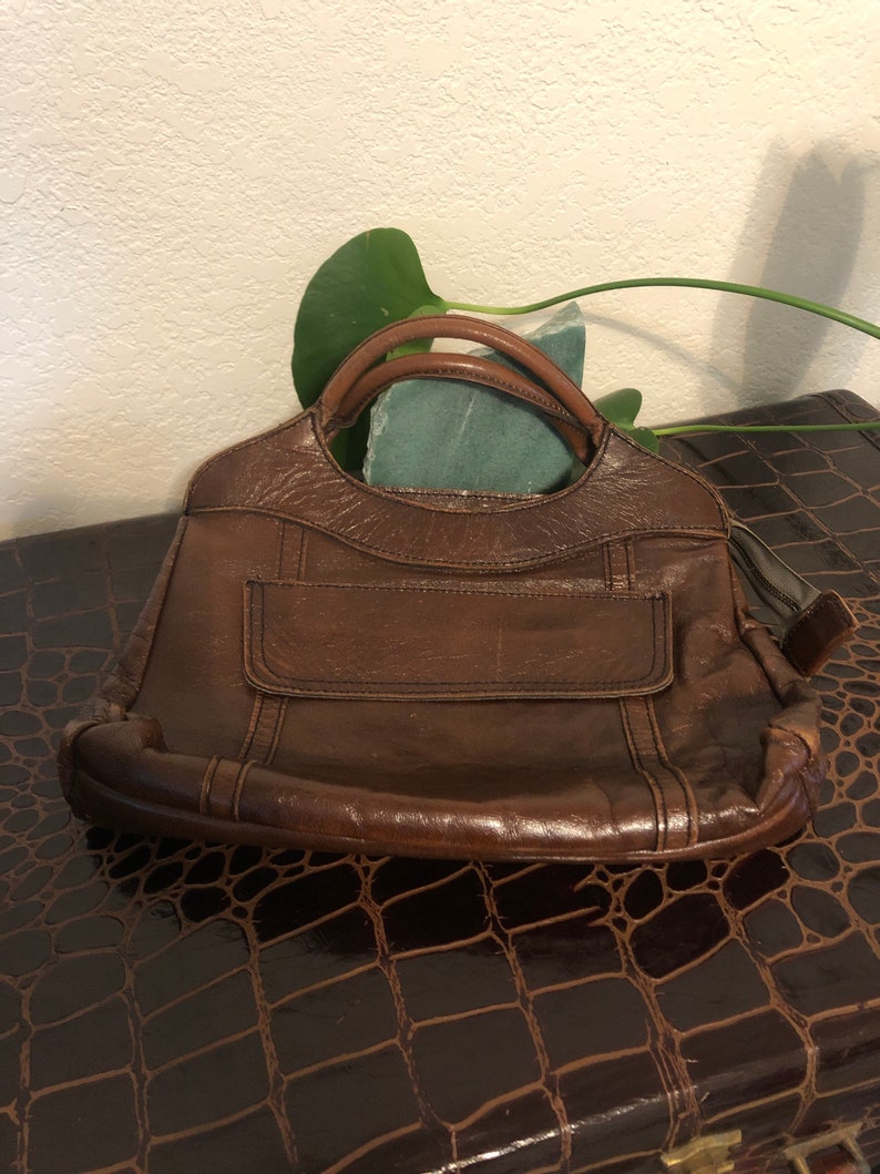 Vintage leather brown bag image 2