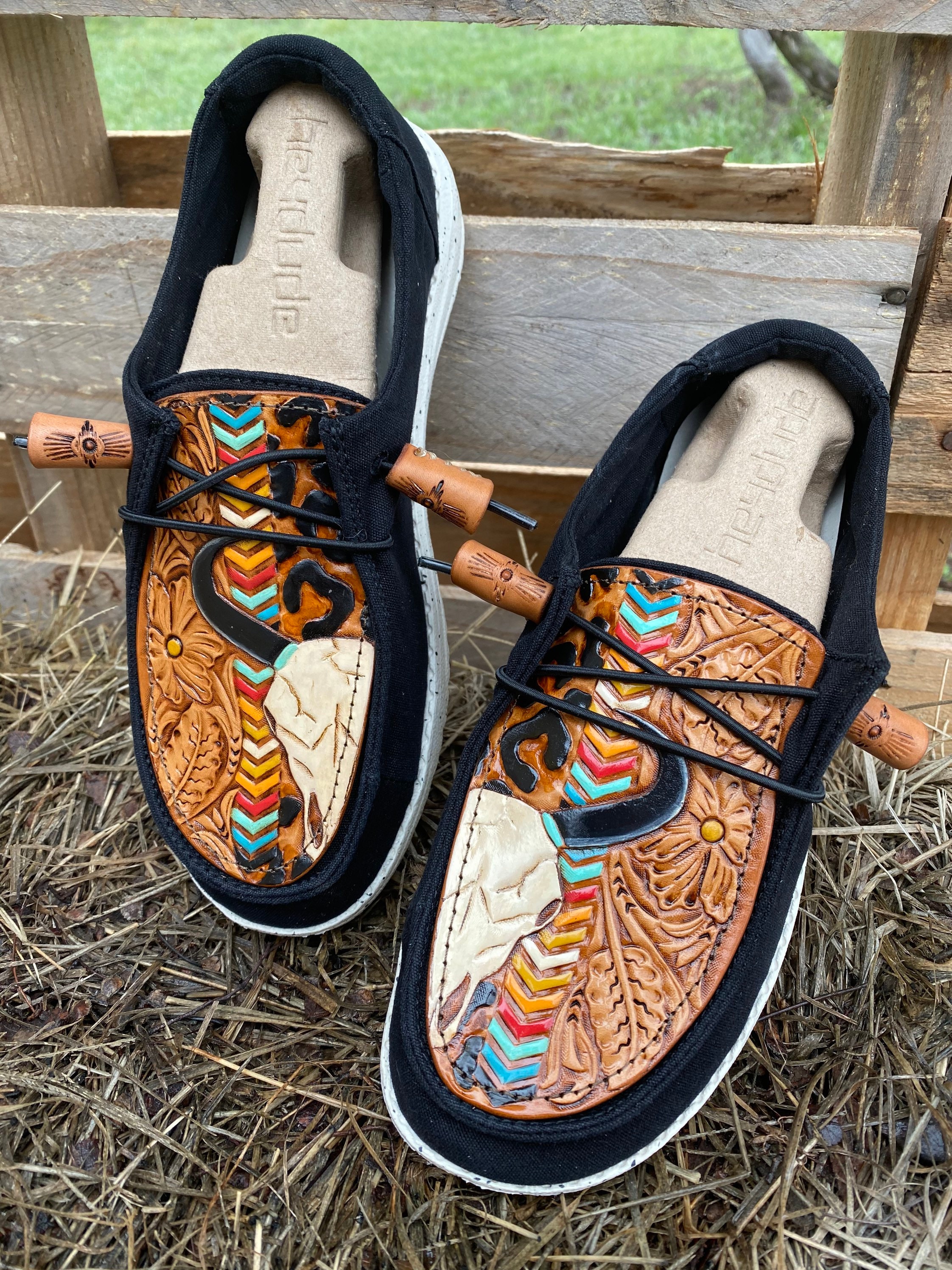 tooled leather sneakers