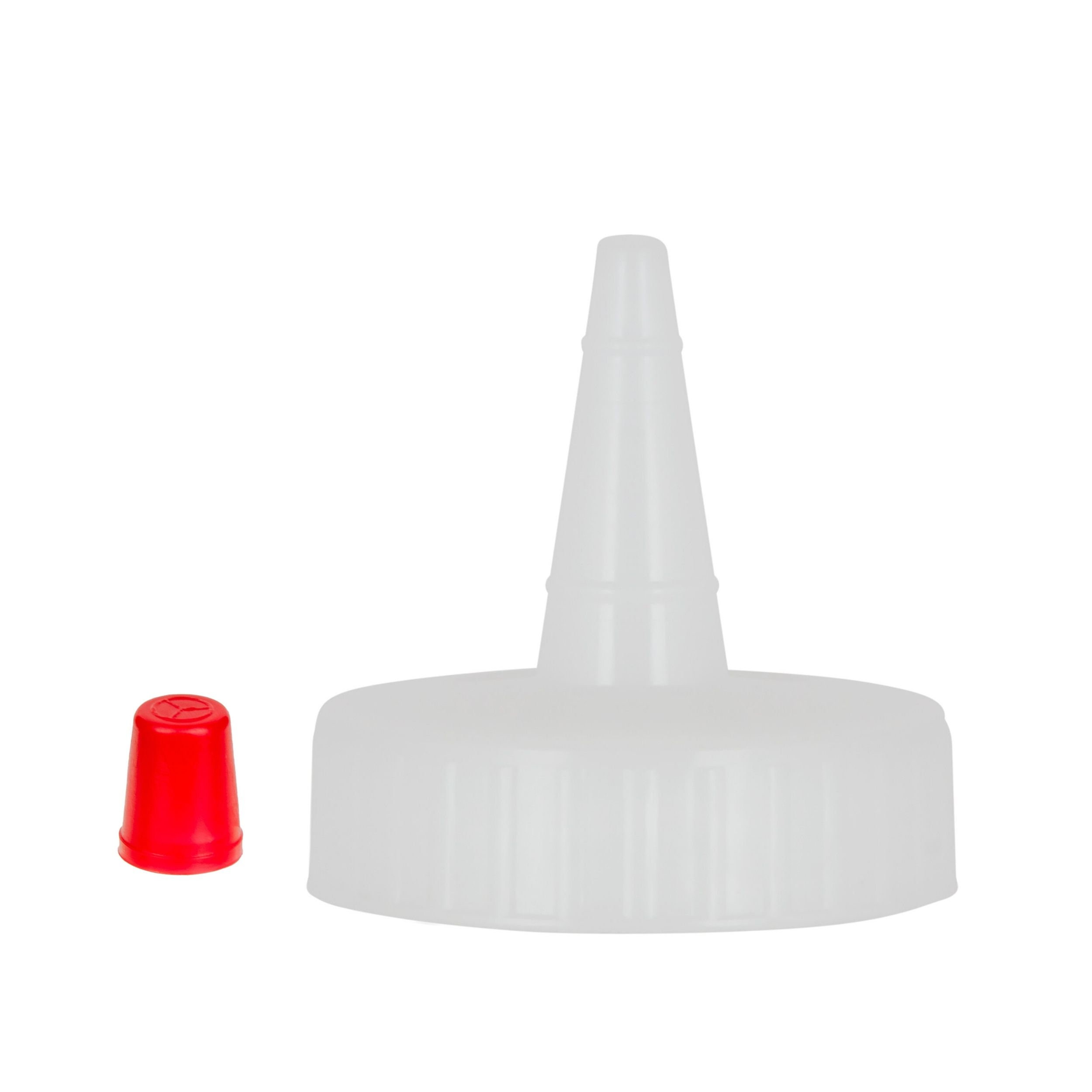 kelkaa 2oz HDPE Plastic Squeeze Bottles with Red Yorker Caps (Pack of