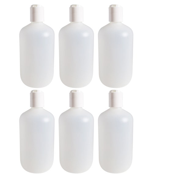 kelkaa 16oz HDPE Plastic Squeeze Bottles with Red Yorker Caps (Pack of