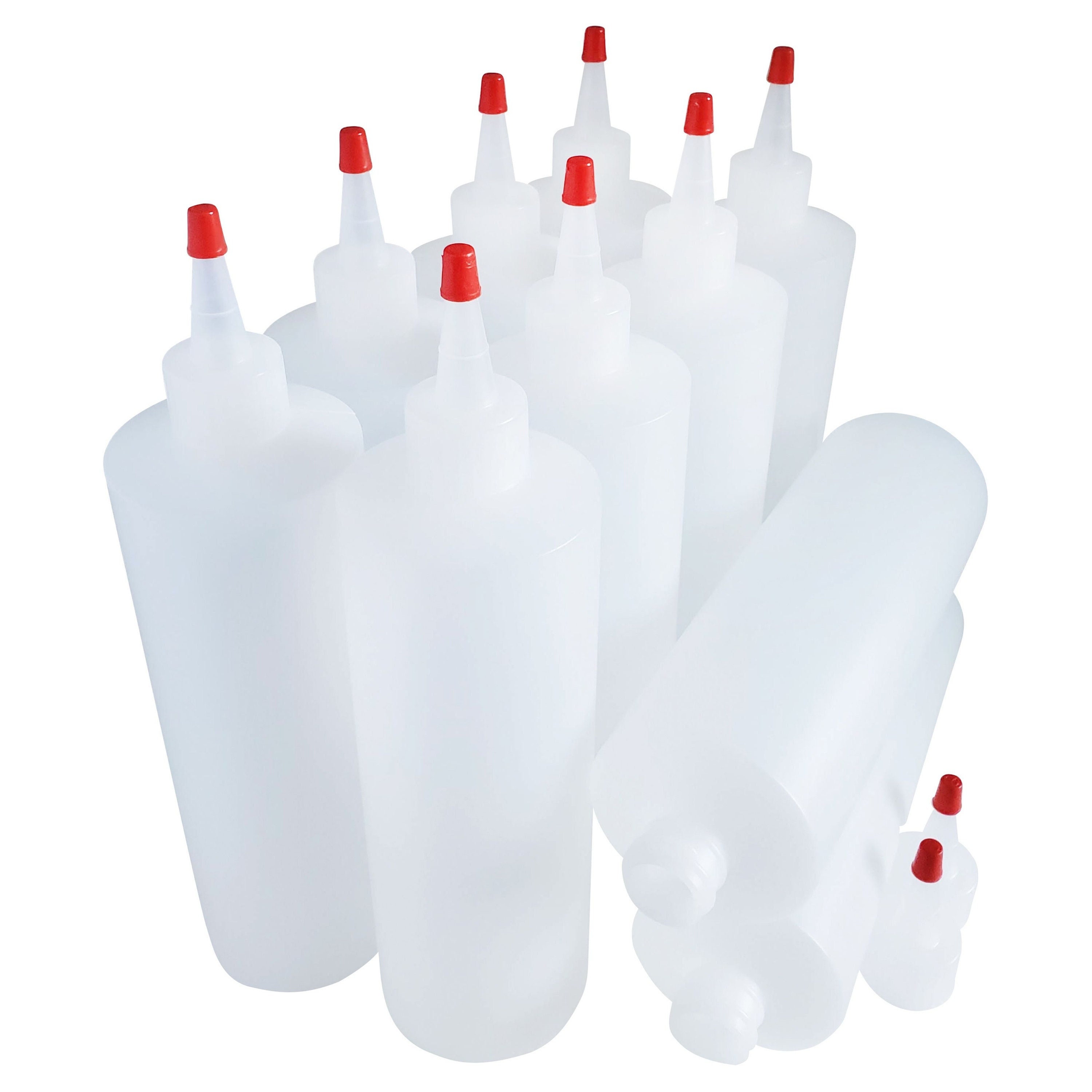 5 Pcs Plastic Paint Bottles With Cap Squeeze Bottles With Measurements 250  Ml 8 Oz 