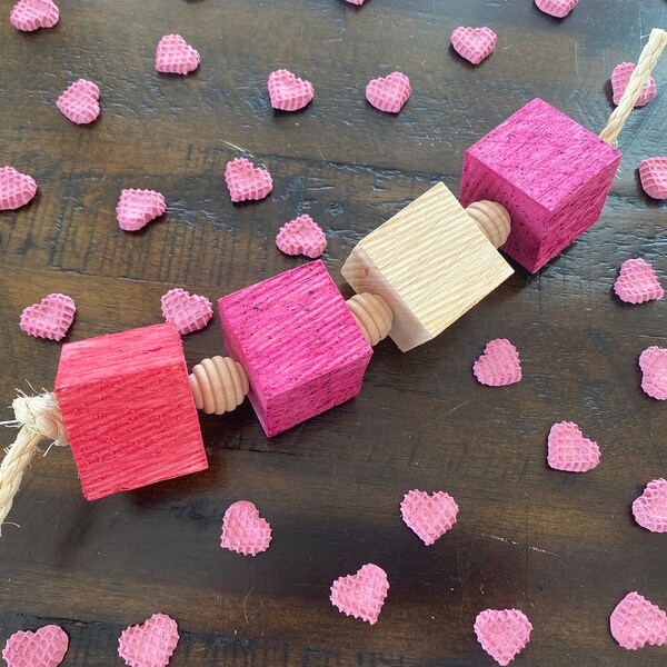 Valentine Balsa Fling -  Fruity Rabbit Chew Toy - Three Delicious Organic Flavors on  Balsa Blocks - Chewing Fun for your Valentine's Bun!