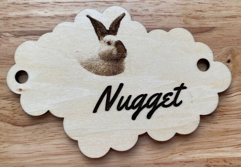 Bunny Cage Tag Personalized Name Tag with Your Rabbit's Etsy
