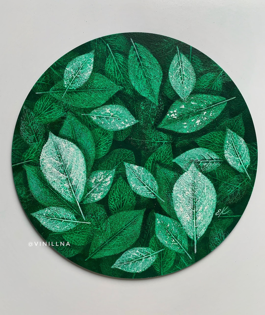 Green Leaves Painting Deep Green Garden Painting Botanical Painting Etsy