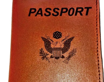 Funda para pasaporte PERSONALIZADA HECHA A MANO hecha de 100% cuero de búfalo de agua