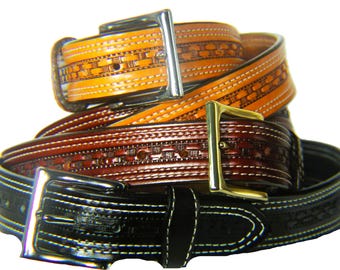 Cinturón de cuero para hombre o mujer Herman Oak, cuero inglés de grano completo para brida.