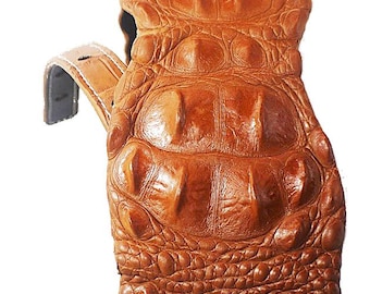 Correa de guitarra de cuero completo Hornback caimán
