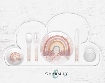 Rainbow Earthy Children's Dinnerware | Dinner Set | Personalised | Melamine | Dinnerware Separates also available!