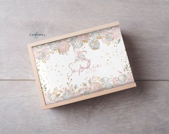 Pretty in Pink Floral Keepsake Box | 3 Sizes | Personalised | Non-Personalised