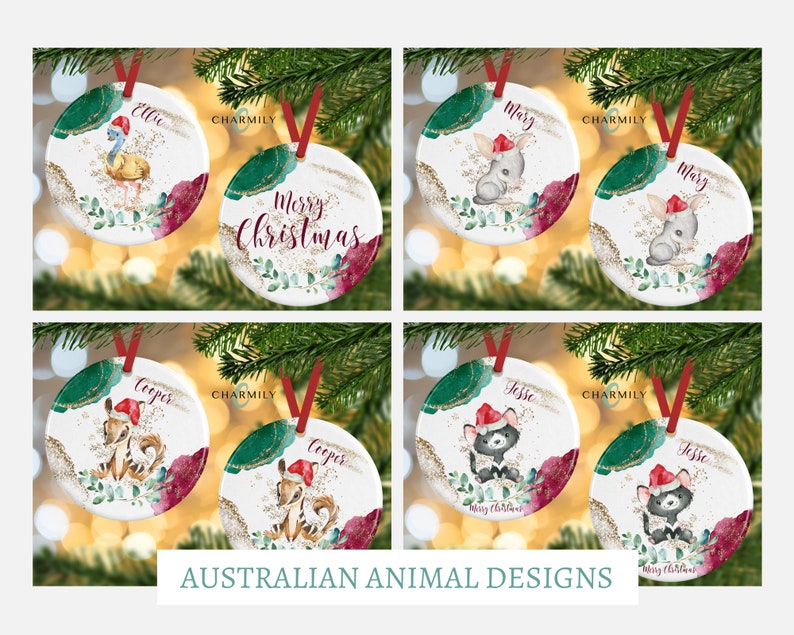Australian Animals Christmas Ornament Personalised Etsy Australia
