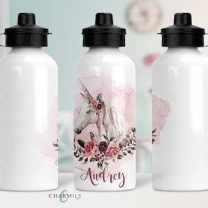 Unicorn Aluminium Water Bottle | 600mls | Personalised | Non-Personalised