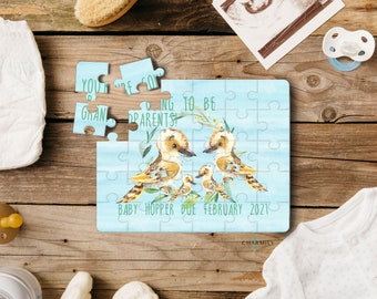 Kookaburra Family | 30 Piece Wood Puzzle | A4 | Pregnancy | Baby Announcement | Grandparents | Great Grandparents