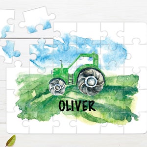 Tractor | 30 Piece Wood Puzzle | A4 | Personalised | Non-Personalised