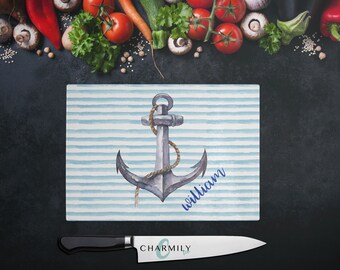Anchor | Glass Chopping Board | Personalised | Non-Personalised
