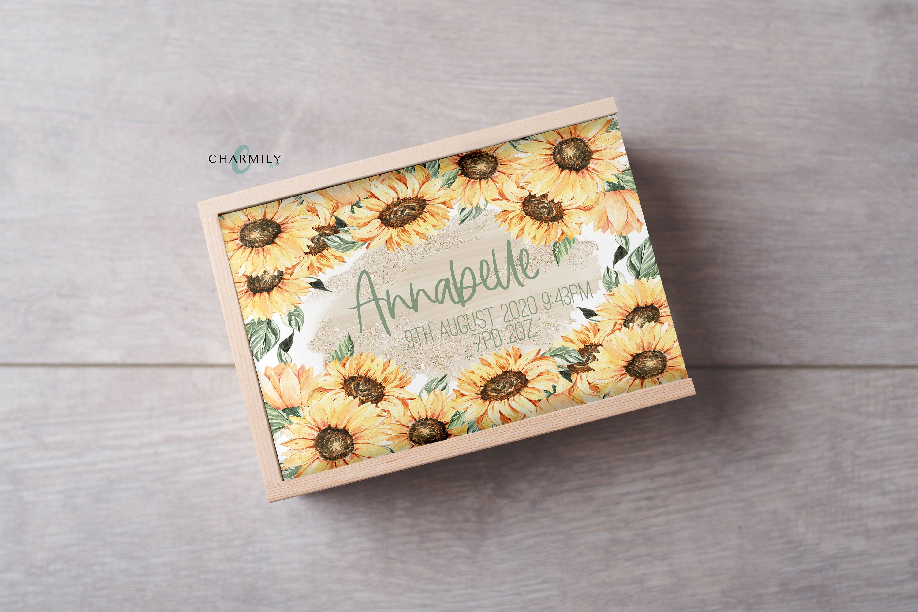 Sunflower Keepsake Box 3 Sizes Personalised Etsy