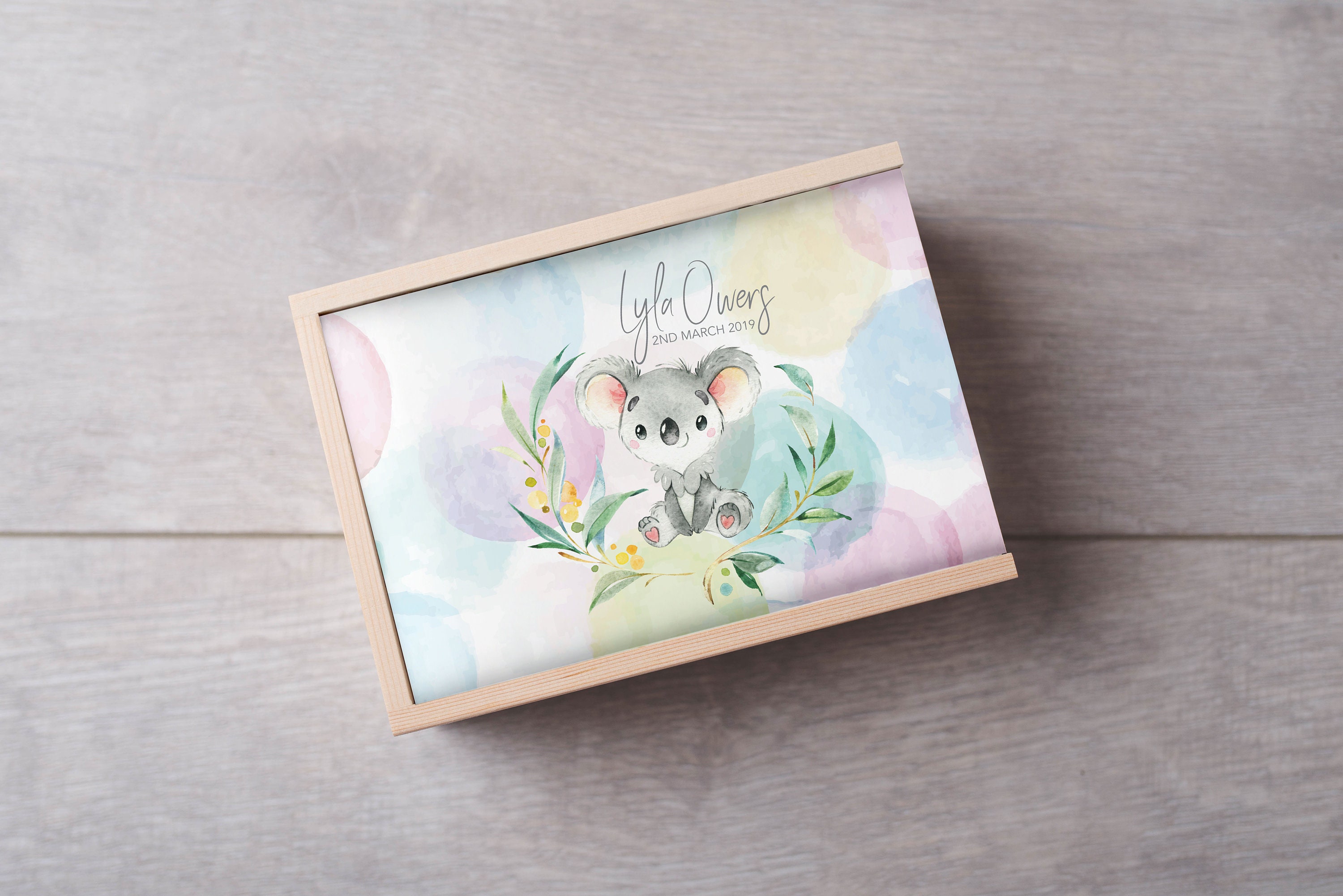Koala Keepsake Box 3 Sizes Personalised Nonpersonalised Etsy Australia