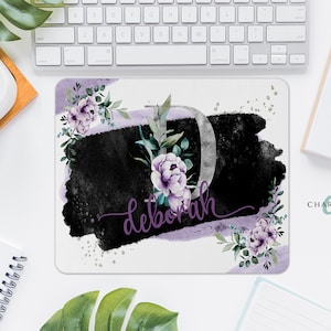 Purple Peony Mouse Pad | Personalised | Non-Personalised