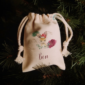 Mini Australian Christmas Santa Sack | Stocking Stuffer | Gift Card Bag | Personalised | Small Drawstring Pouch | Jewellery Gift Bag