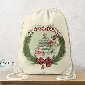 Fir Delight Christmas Backpack | Gym Bag | Drawstring Bag | Drawstring Backpack | Personalised | Christmas Gift Bag | Nutcracker | Mouse