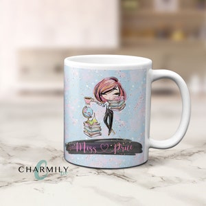 Teacher | Bookstack | Coffee Mug | Personalised | Non-Personalised | Coffee Cup