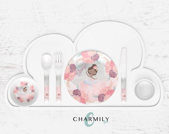 Ballerina Children's Dinner Set | Personalised | Melamine | Dinnerware Separates also available!