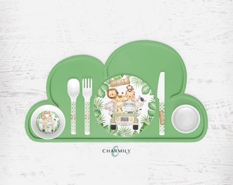 Safari Children&#39;s Dinnerware | Dinner Set | Personalised | Melamine | Dinnerware Separates also available!