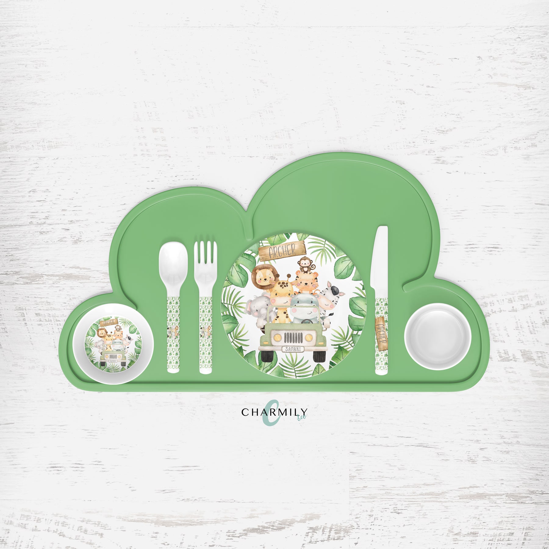 Safari Children's Dinnerware Dinner Set Personalised Etsy