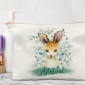 Eucalyptus Australian Animal | Storage Pouch | Pencil Case | Cosmetic Bag | Travel Pouch | Rose Gold, Gold or Silver Zip! | Personalised