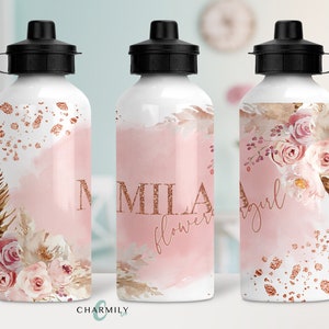Strawberry Sundae | Bridal Party | Aluminium Water Bottle | 600mls | Personalised | Flower Girl | Bridesmaid | Wedding Gift