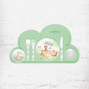 Forest Friends Children's Dinnerware | Dinner Set | Personalised | Melamine | Dinnerware Separates also available!