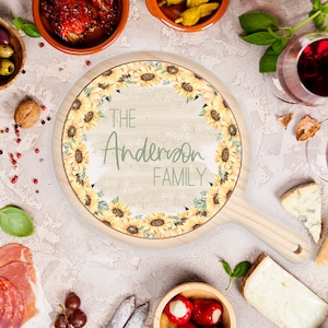 Sunflower | Cheeseboard | Wood + Ceramic | Personalised!