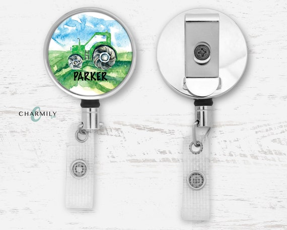 Buy Tractor Badge Reel Personalised Retractable Lanyard Key ID Badge Personalised Gift Online in India Etsy