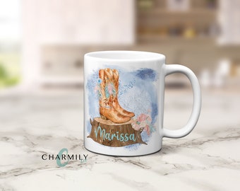 Cowboy Boots Coffee Mug | Personalised | Non-Personalised | Coffee Cup