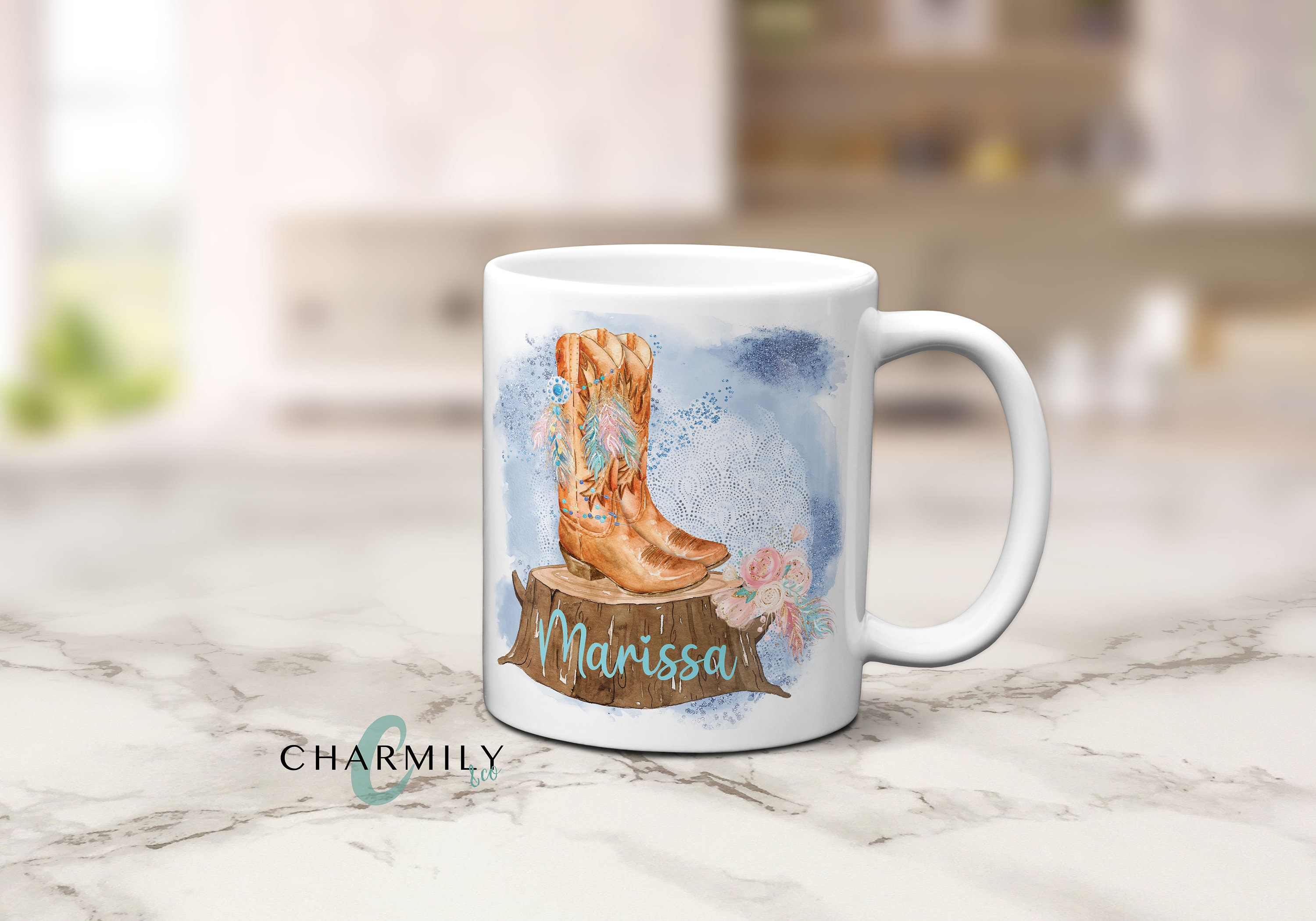Cowboy Boots Coffee Mug Personalised Non-personalised Coffee