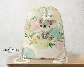 Koala Gym Bag | Drawstring Bag | Drawstring Backpack | Personalised | Daycare | Library