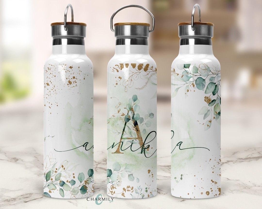 Evergreen Insulated Water Bottle | 750mls | Bamboo Handle Lid