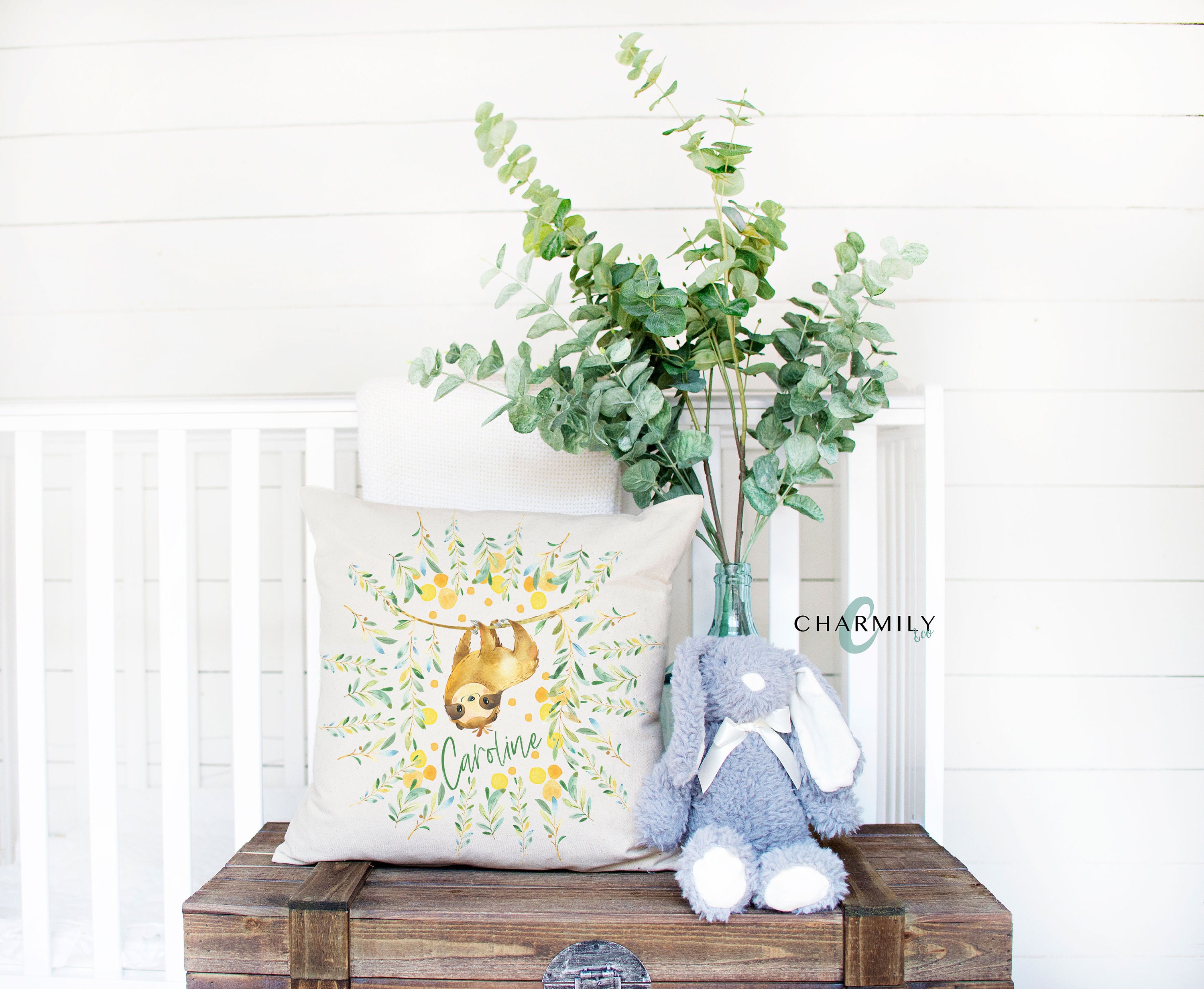 Sloth Cushion Includes insert! Personalised Non-Personalised Birth  Keepsake!