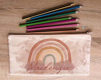 Rainbow | Earthy | Pencil Case | Personalise with your name!