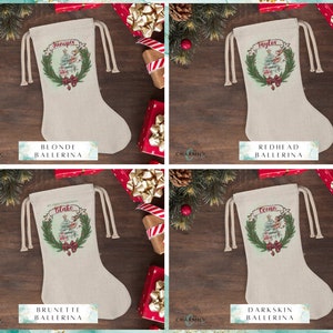 Fir Delight Christmas Santa Stocking | Personalised Christmas | Stocking | Christmas Decor | Nutcracker | Mouse | Ballerina | Prince