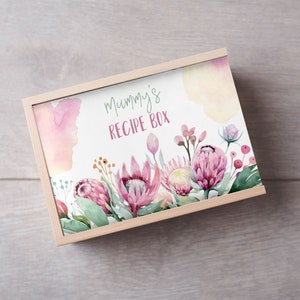 Vinous Floral Recipe Box | Mum | Grandma | Nanna | Mother&#39;s Day Gift | Keepsake Box