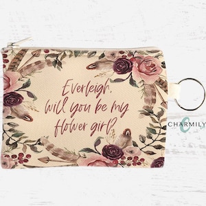 Bohemian Floral Coin Purse | Personalised | Non-Personalised | Flower Girl | Bridesmaid Proposal