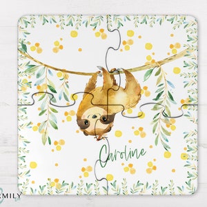 Sloth | 4 Piece Wood Puzzle | Coaster Set | Personalised | Non-Personalised