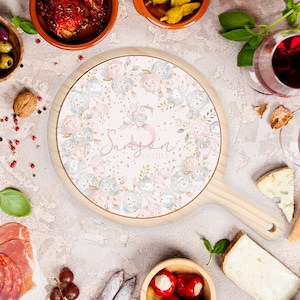 Pretty in Pink | Cheeseboard | Wood + Ceramic | Personalised! | Monogram